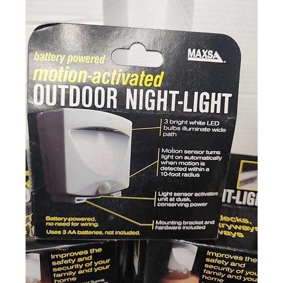 3 pack LED Motion Activated Outdoor Indoor Night Light MAXSA wireless white new - Picture 2 of 6